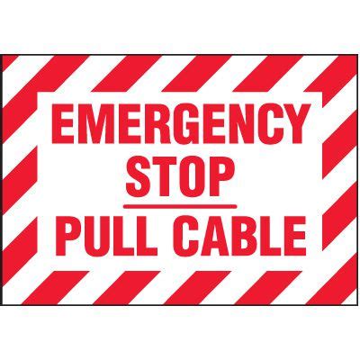 Emergency Stop Pull Cable Label | Emedco