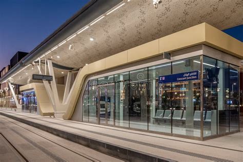 Lusail Commercial Boulevard Tram Station Editorial Photography - Image ...