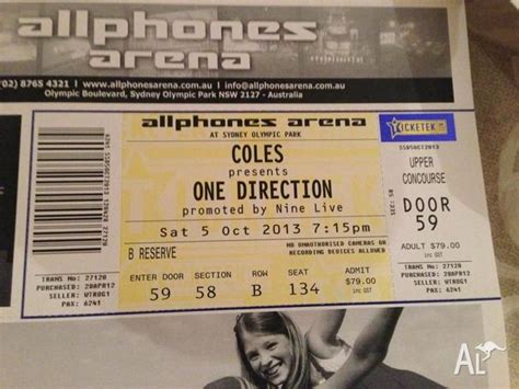 One direction ticket for Sale in AVONDALE, New South Wales Classified ...