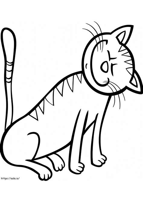 Funny Cartoon Cat coloring page