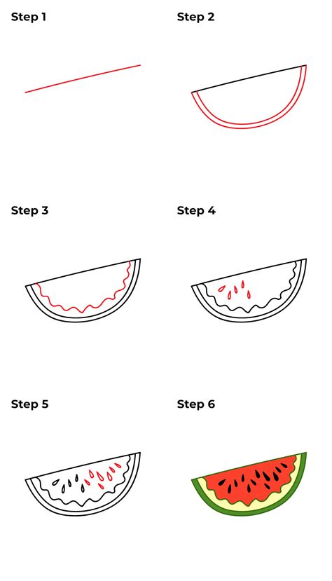 How to Draw a Watermelon Slice