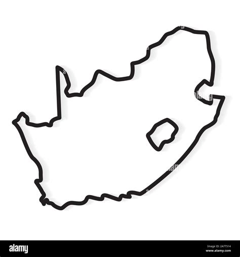 black outline of South Africa map- vector illustration Stock Vector ...