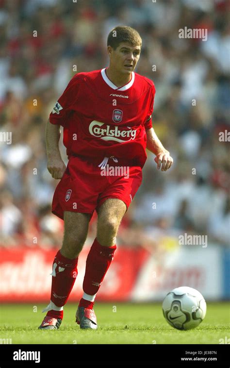 STEVEN GERRARD, LIVERPOOL FC, LIVERPOOL V VALENCIA, 2003 Stock Photo ...