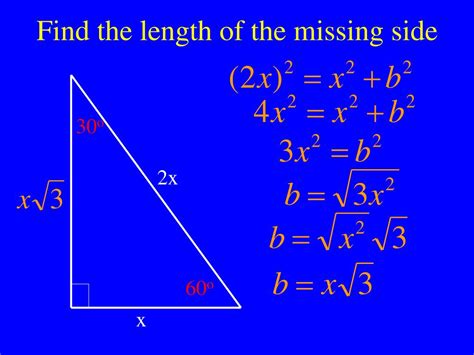 PPT - Find the missing side of the triangle. PowerPoint Presentation, free download - ID:5717200