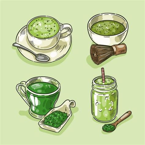 Matcha tea collection Free Vector | Free Vector #Freepik #freevector # ...