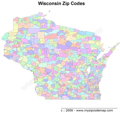 Wisconsin Zip Code Maps - Free Wisconsin Zip Code Maps