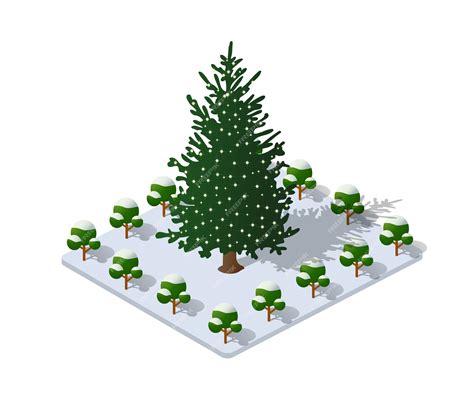 Premium Vector | Christmas snowy tree