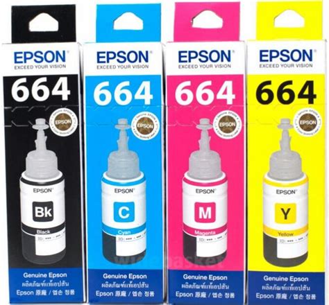 Jual TINTA PRINTER EPSON INK BOTOL 70 ML ORIGINAL T6641 T6642 T6643 T6644 / 664 L100 L110 L120 ...