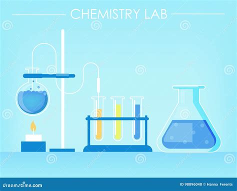 Chemistry Lab Banner. Test Tubes, Experiments, Fire Stock Vector - Illustration of molecule ...