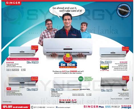 SINGER Air conditioner Promotion in Sri Lanka – 10% Discounts for all credit Card – April 2013 ...