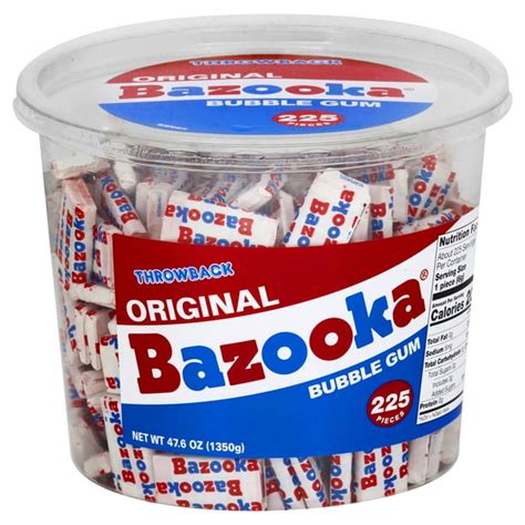 Bazooka Original Bubble Gum, 225 Piece Bulk Tub - Walmart.com - Walmart.com