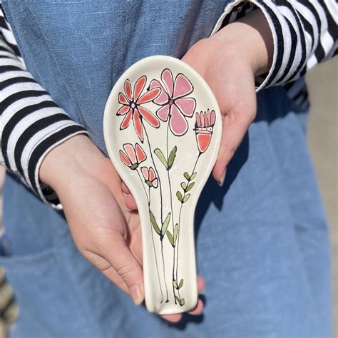 Personalised Handpainted Floral Spoon Rest By Gallery Thea