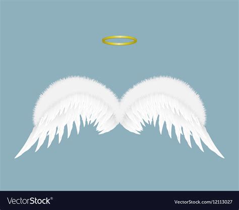 Free download Angel wings and halo isolated on background Vector Image ...