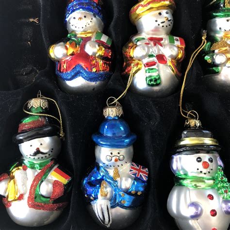 17 PC Thomas Pacconi Classic 2003 International Snowmen Glass Christmas ...