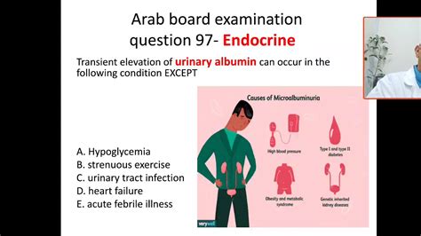 MCQ 97 what are the causes of micro- albuminuria ? elevation of urinary albumin, diabetic ...