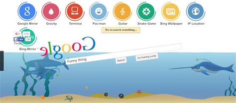 Google Gravity, Underwater, Space & Search tricks & tools