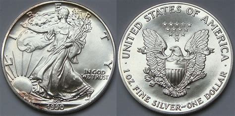 1990 Silver Eagle Value - SAE Bullion Coin Price Guide - COIN HelpU ...