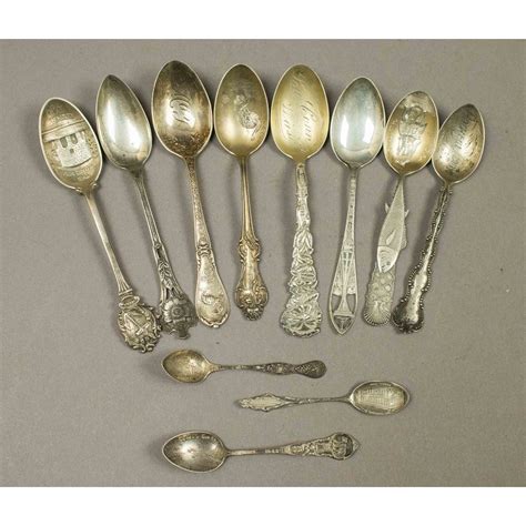 11 Assorted Sterling Collector Spoons | Witherell's Auction House