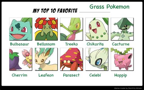 Top Ten Favourite Grass Pokemon by Dark-Anmut on DeviantArt