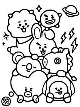 Kids-n-fun.com | 17 coloring pages of BT21