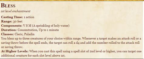 Bless 5e (5th Edition) in D&D - Dnd Spells