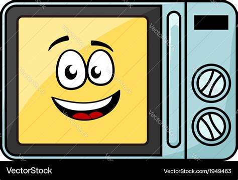 Cute cartoon microwave oven Royalty Free Vector Image