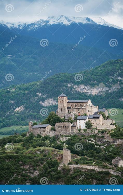 Valere Castle in Sion, Switzerland Stock Image - Image of valere ...