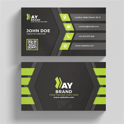 Premium PSD | Green and black business card