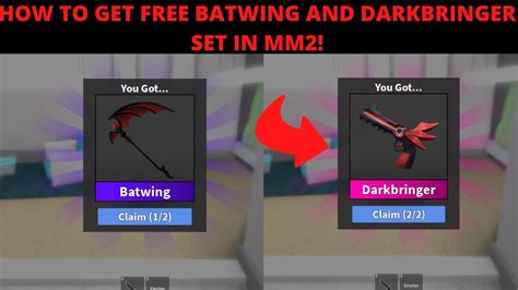 HOW TO GET FREE BATWING AND DARKBRINGER SET IN NEW ROBLOX MM2 UPDATE SEPTEMBER 2020! | NEW ...