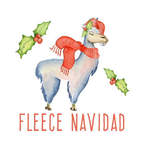 FLEECE NAVIDAD Cute Llama Holiday - Fleece Navidad Christmas Llama ...