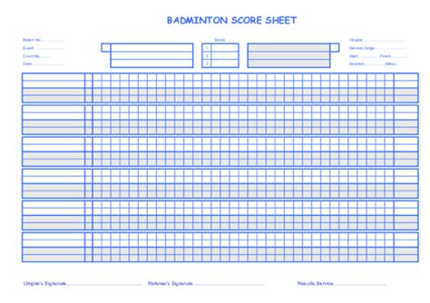 (PDF) BADMINTON SCORE SHEET | Ivy Ting - Academia.edu