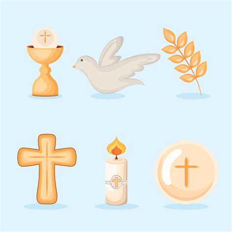 six first communion icons 10479249 Vector Art at Vecteezy