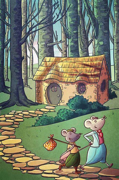 The town mouse and the country mouse | Mouse illustration, Village drawing, Illustration