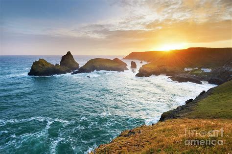 Sunset, Kynance Cove, Cornwall Photograph by Justin Foulkes - Fine Art ...