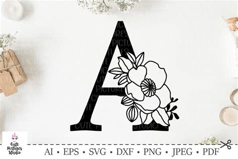 Floral Letter F Svg Flower Letter F Split Monogram Le - vrogue.co