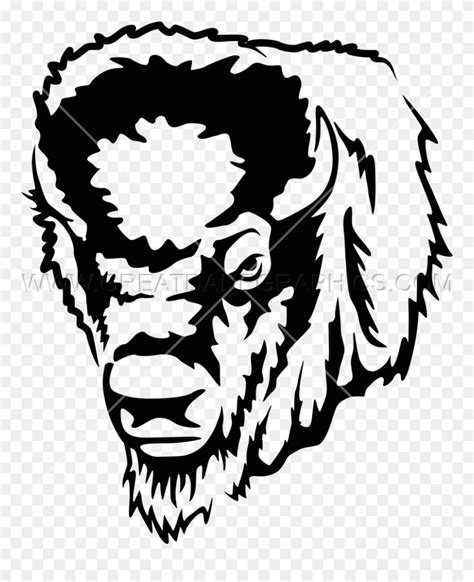 Buffalo Clipart Black And White - Buffalo Head Transparent Background ...