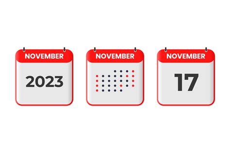 November 17 calendar design icon. 2023 calendar schedule, appointment ...