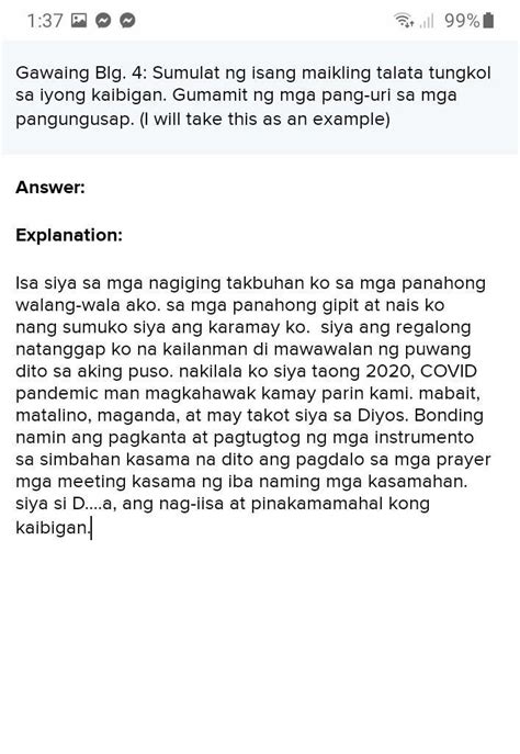 Talata Tungkol Sa Kaibigan - Nur Aisyah Sukor