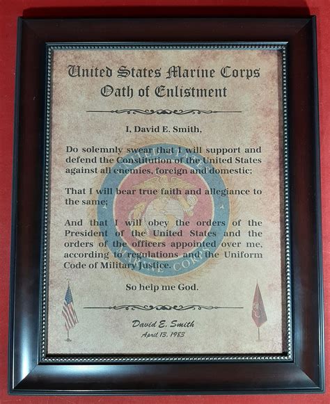 Oath of Enlistment Certificate: U.S. Marines PERSONALIZED with | Etsy