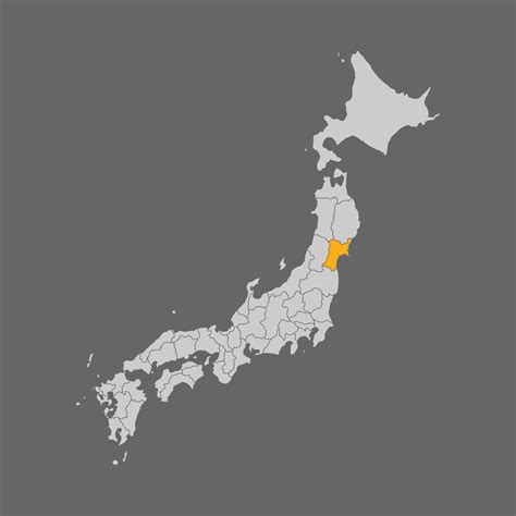 Miyagi prefecture highlighted on the map of Japan 8295984 Vector Art at ...