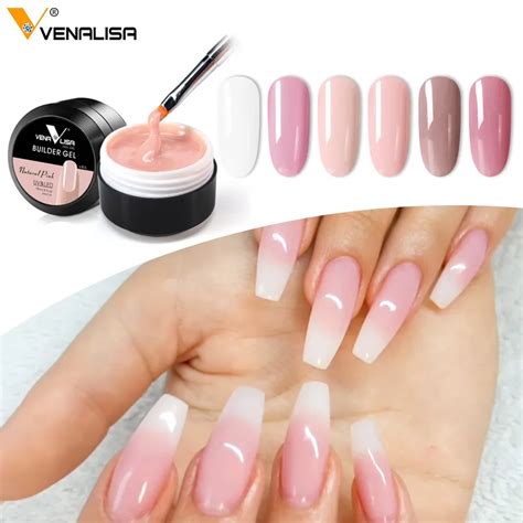 Thick Builder Gel Nails Pink VENALISA New 15ml Finger Nail Extension UV LED Gel Nail Cover Pink ...