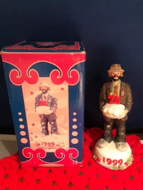 FLAMBRO EMMETT KELLY Jr. 75th Birthday Cake Clown Figurine Ornament w ...