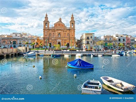 Parish Church at Msida Marina on Malta Island Editorial Image - Image of harbor, port: 89990445