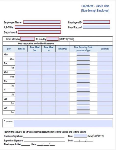 Blank Printable Payroll Sheets