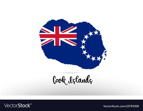 Cook islands country flag inside map contour Vector Image