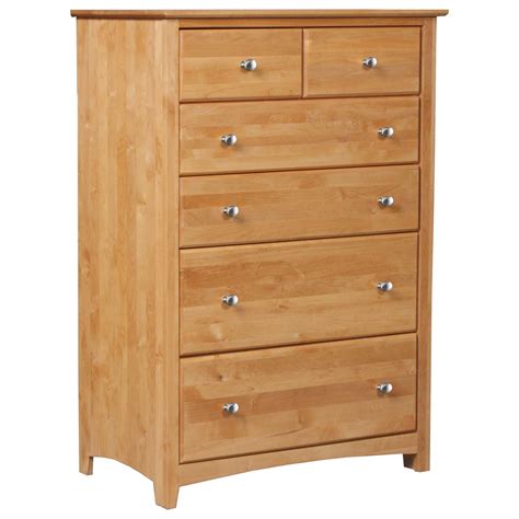 Archbold Furniture Shaker Bedroom Wide 6-Drawer Chest with 2 Deep ...