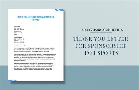 Thank You Letter For Youth Sports Sponsorships - Infoupdate.org