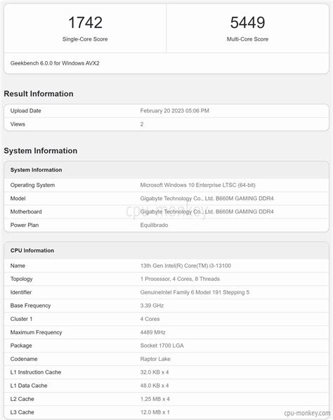 Intel Core i3-13100 Benchmark, Test and specs