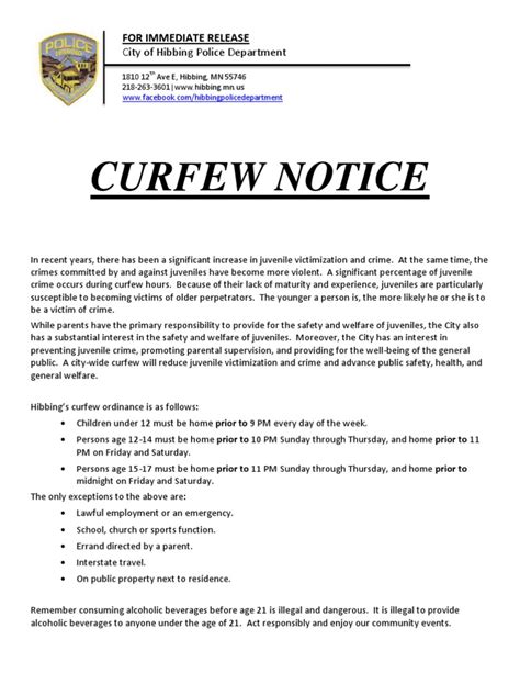 Curfew Notice