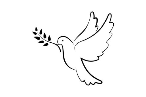 Dove of Peace symbol. Dove with olive branch (1097069)